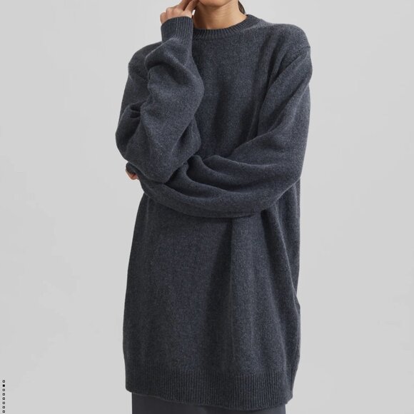 THE FRANKIE SHOP Maxime Knit Sweater Dress - Dark Grey Melange/XS/S - Picture 2 of 8